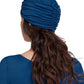 Back View Of Gottex Modest Knotted Hair Covering | GOTTEX MODEST DUSK BLUE