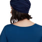 Back View Of Gottex Modest Knotted Hair Covering | GOTTEX MODEST ADMIRAL BLUE