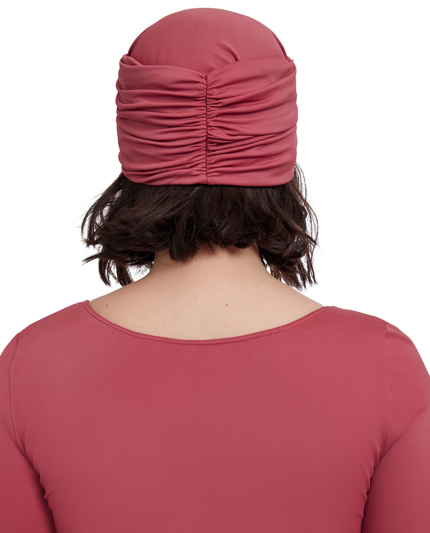 Back View Of Gottex Modest Knotted Hair Covering | GOTTEX MODEST ADMIRAL BLUSH