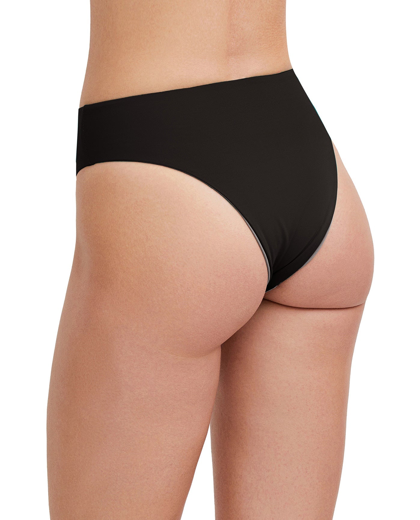 Back View Of Au Naturel Tyra High Leg High Waist Bikini Bottom | AU NATUREL BLACK