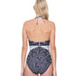 Back View Of Gottex Camellia Lace High Neck Halter One Piece Swimsuit | Gottex Camellia