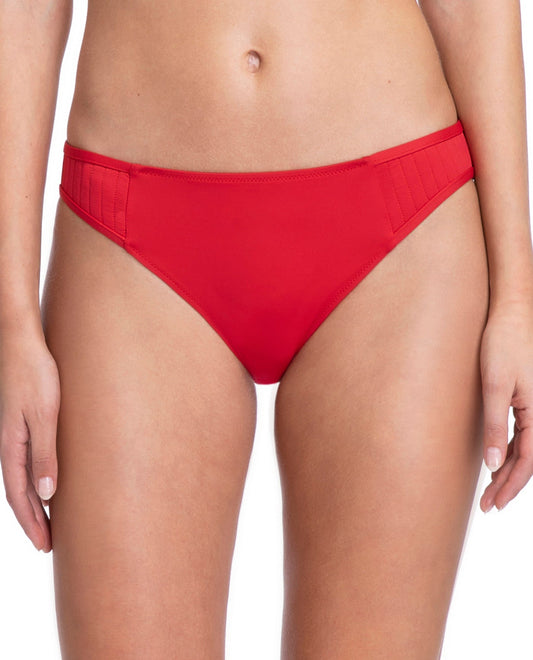 Front View Of Gottex Collection Bardot Mid Rise Hipster Bikini Bottom | Gottex Bardot Red