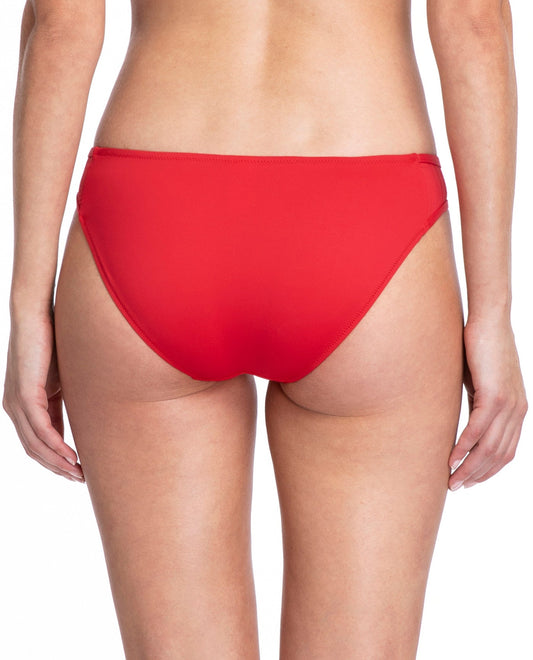 Back View Of Gottex Collection Bardot Mid Rise Hipster Bikini Bottom | Gottex Bardot Red
