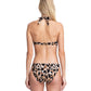 Back View Of Gottex Contour Kenya Gold Chain Plunge Halter Cut Out One Piece Swimsuit | Gottex Kenya