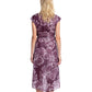 Back View Of Gottex Collection Lily Tie Front Long Surplice Wrap Cover Up Dress | Gottex Lily Wine