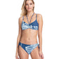 Front View Of Gottex Collection Lily Strappy Bandeau Strapless Bikini Top And Mid Rise Bikini Bottom Set | Gottex Lily Dusk Blue