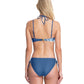Back View Of Gottex Collection Lily Strappy Bandeau Strapless Bikini Top And Mid Rise Bikini Bottom Set | Gottex Lily Dusk Blue