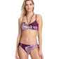 Front View Of Gottex Collection Lily Strappy Bandeau Strapless Bikini Top And Mid Rise Bikini Bottom Set | Gottex Lily Wine