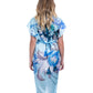 Back View Of Gottex Collection Paradise Blue Kimono With Belt | Gottex Paradise Blue