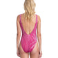 Back View Of Gottex Collection Palla Strappy Deep Plunge V-Neck One Piece Swimsuit | Gottex Palla Raspberry