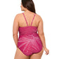 Back View Of Gottex Palla Plus Size High Neck One Piece Swimsuit | Gottex Palla Raspberry