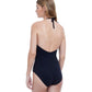 Back View Of Gottex Couture Eros High Neck Halter One Piece Swimsuit | Gottex Eros Black