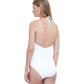 Back View Of Gottex Couture Eros High Neck Halter One Piece Swimsuit | Gottex Eros White
