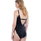 Back View Of Gottex Collection Front Row V-Neck Underwire One Piece Swimsuit | Gottex Front Row Black