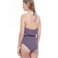 Back View Of Gottex Collection Front Row Halter Blouson One Piece Swimsuit | Gottex Front Row Cashmere