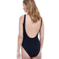 Back View Of Gottex Couture Love Story Round Neck One Piece Swimsuit | Gottex Love Story Black
