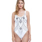 Front View Of Gottex Couture Love Story Round Neck One Piece Swimsuit | Gottex Love Story White