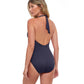 Back View Of Gottex Classics Elle V-Neck Halter One Piece Swimsuit | Gottex Elle Black