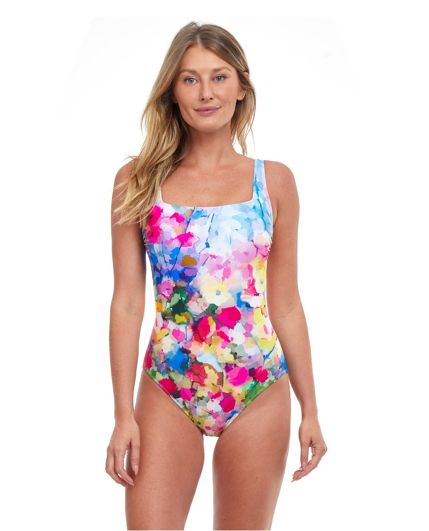 Gottex Amore Full Coverage Shaped Square Neck One Piece Swimsuit