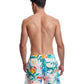 Back View Of Gottex Men 7-Inch Swim Trunks | GOTTEX MEN TROPICAL WHITE