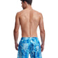 Back View Of Gottex Men 7-Inch Swim Trunks | GOTTEX MEN TROPICAL BLUE