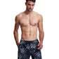 Front View Of Gottex Men 7-Inch Swim Trunks | GOTTEX MEN ABSTRACT BLACK AND WHITE