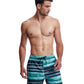 Front View Of Gottex Men 7-Inch Swim Trunks | GOTTEX MEN ABSTRACT BLUE AND GREEN