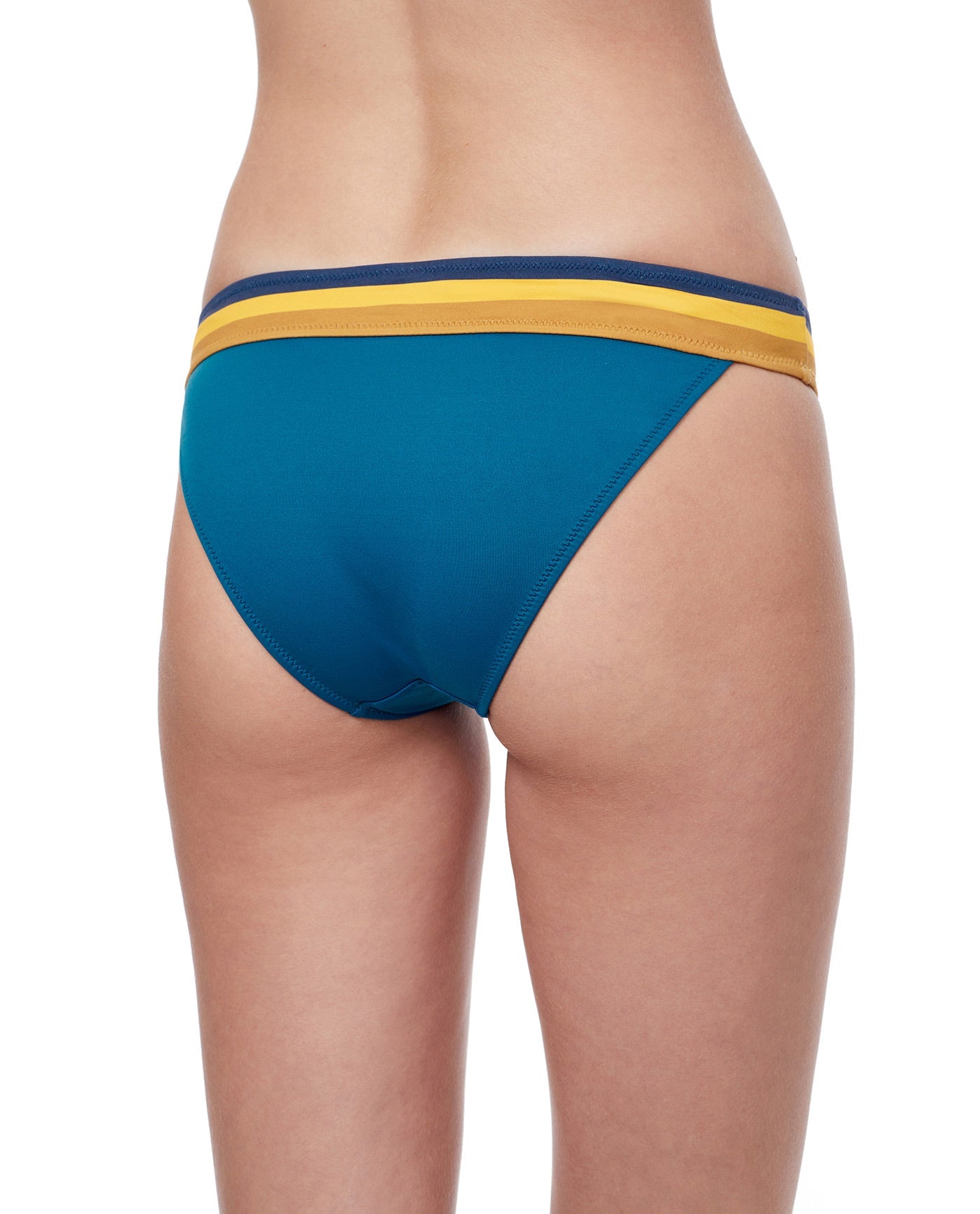 Back View Of Luma Stripes Of Light High Leg Sexy Bikini Bottom | LUMA STRIPES OF LIGHT BLUE