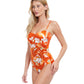 Side View View Of Gottex Classic Amore Shaped Bandeau One Piece Swimsuit | Gottex Amore Spice