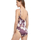 Back View Of Gottex Classic Amore Full Coverage Shaped Square Neck One Piece Swimsuit | Gottex Amore Mauve