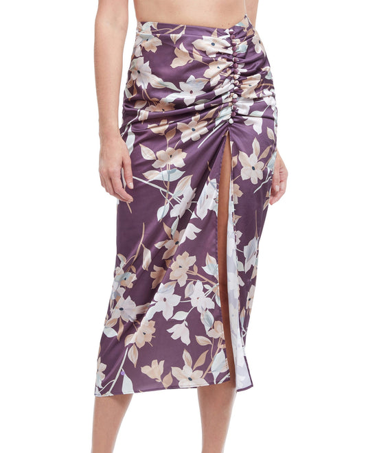 Front View Of Gottex Classic Amore Side Slit Long Cover Up Skirt | Gottex Amore Mauve