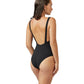 Back View Of Luma Blair Sexy Round Neck One Piece Swimsuit | LUMA BLAIR BLACK