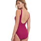 Back View Of Gottex Essentials Day Dream Mastectomy High Neck One Piece Swimsuit | Gottex Day Dream Merlot