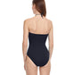 Back View Of Gottex Classic Golden Touch Bandeau Strapless One Piece Swimsuit | Gottex Golden Touch Black