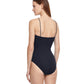 alternate back 1 View Of Gottex Classic Golden Touch Bandeau Strapless One Piece Swimsuit | Gottex Golden Touch Black