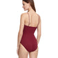 alternate back 1 View Of Gottex Classic Golden Touch Bandeau Strapless One Piece Swimsuit | Gottex Golden Touch Wine