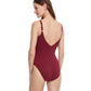Back View Of Gottex Classic Golden Touch V-Neck One Piece Swimsuit | Gottex Golden Touch Wine