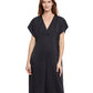 Front View Of Gottex Classic Golden Touch V-Neck Long Tunic | Gottex Golden Touch Black
