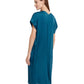Back View Of Gottex Classic Golden Touch V-Neck Long Tunic | Gottex Golden Touch Teal