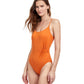 Side View View Of Gottex Classic Liv Round Neck One Piece Swimsuit | Gottex Liv Spice