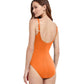 Back View Of Gottex Classic Liv Full Coverage Square Neck One Piece Swimsuit | Gottex Liv Spice