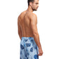 Back View Of Gottex Men 7-Inch Swim Trunks | GOTTEX MEN BLUE TROPICAL STRIPE