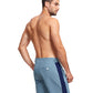 Back View Of Gottex Men 7-Inch Swim Trunks | GOTTEX MEN LIGHT BLUE AND NAVY ACCENT