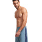 Side View View Of Gottex Men 7-Inch Swim Trunks | GOTTEX MEN LIGHT BLUE AND NAVY ACCENT