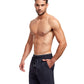 Side View View Of Gottex Men 9-Inch Swim Trunks | GOTTEX MEN BLACK AND GREY ACCENT