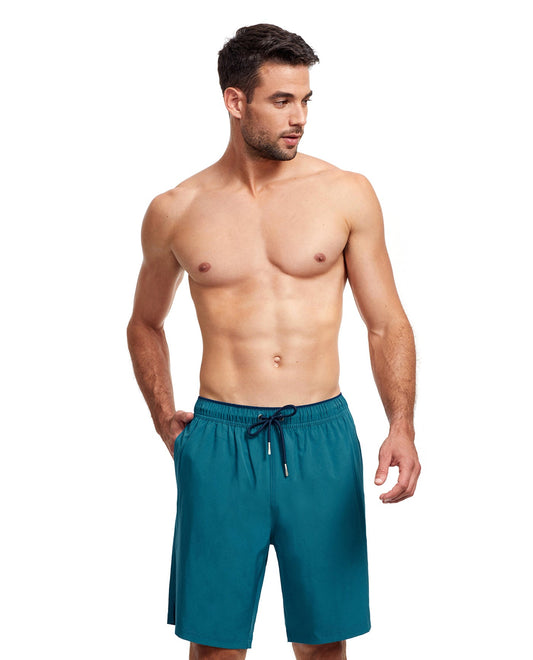Front View Of Gottex Men 9-Inch Swim Trunks | GOTTEX MEN PETROL AND NAVY ACCENT