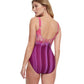 Back View Of Gottex Essentials Moroccan Sky Full Coverage Square Neck One Piece Swimsuit | Gottex Moroccan Sky Plum