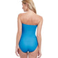 Back View Of Gottex Essentials Ocean Breeze Bandeau One Piece Swimsuit | Gottex Ocean Breeze Blue