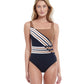 Front View Of Gottex Essentials Ocean Breeze Full Coverage Square Neck One Piece Swimsuit | Gottex Ocean Breeze Brown