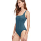 Side View View Of Gottex Classic Paloma Full Coverage Square Neck One Piece Swimsuit | Gottex Paloma Leaf